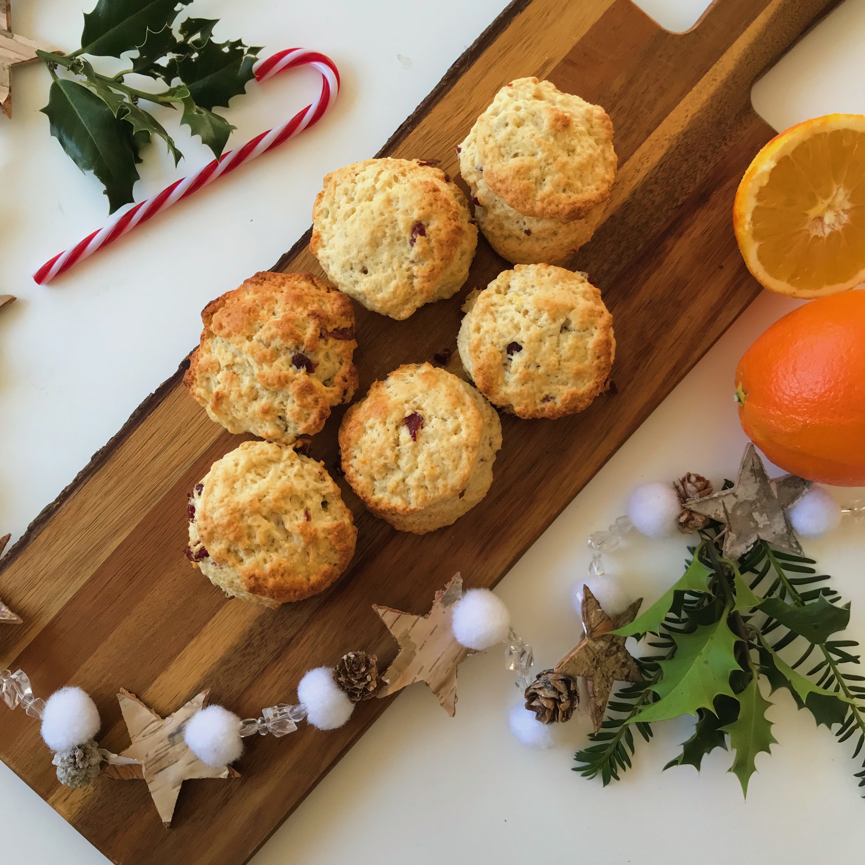 Kerst scones: cranberry – sinaasappel