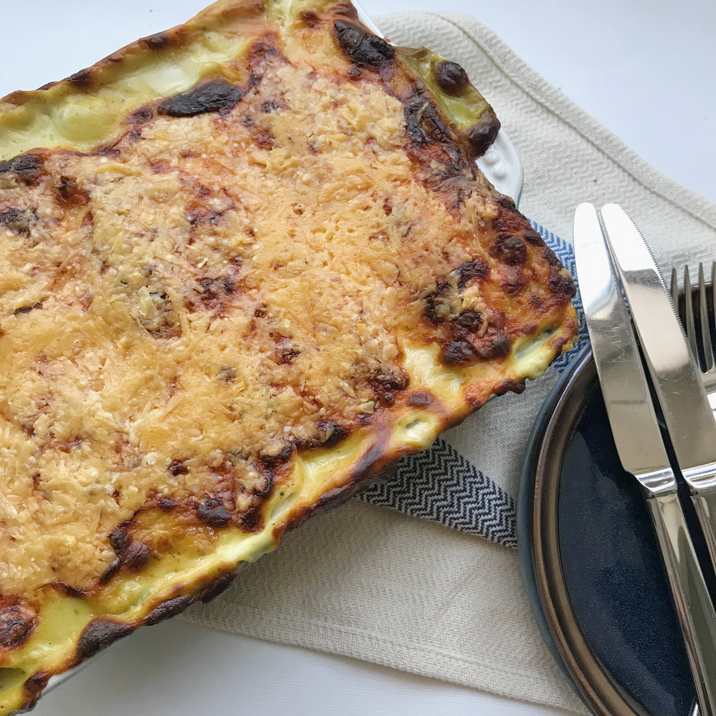 Spinazie-prei-zalm lasagne